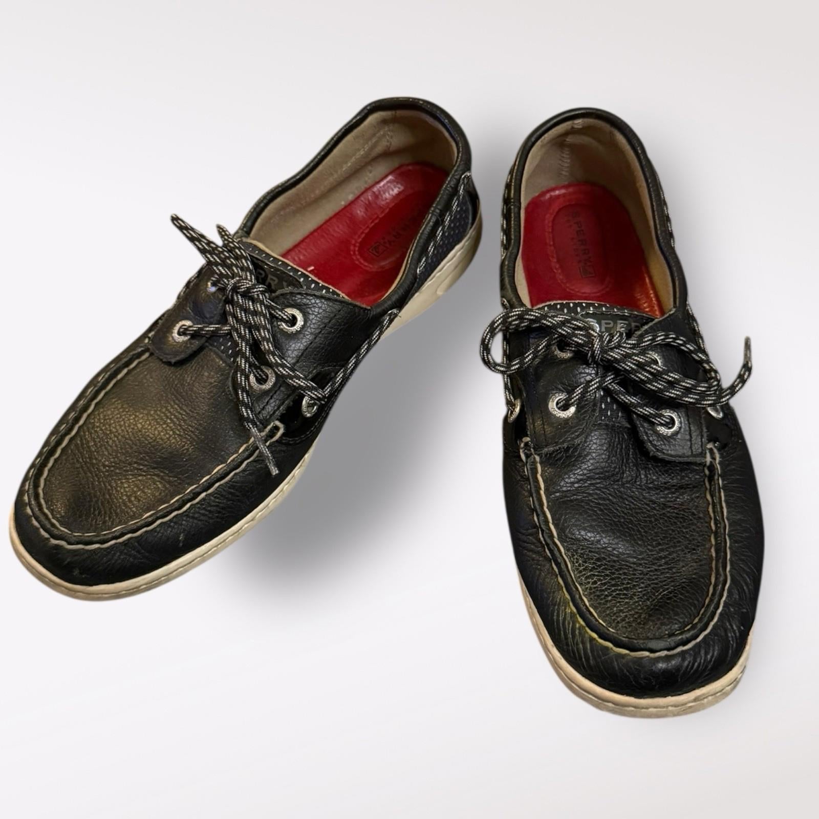 Sperry Top-Sider Black Leather Boat Shoes