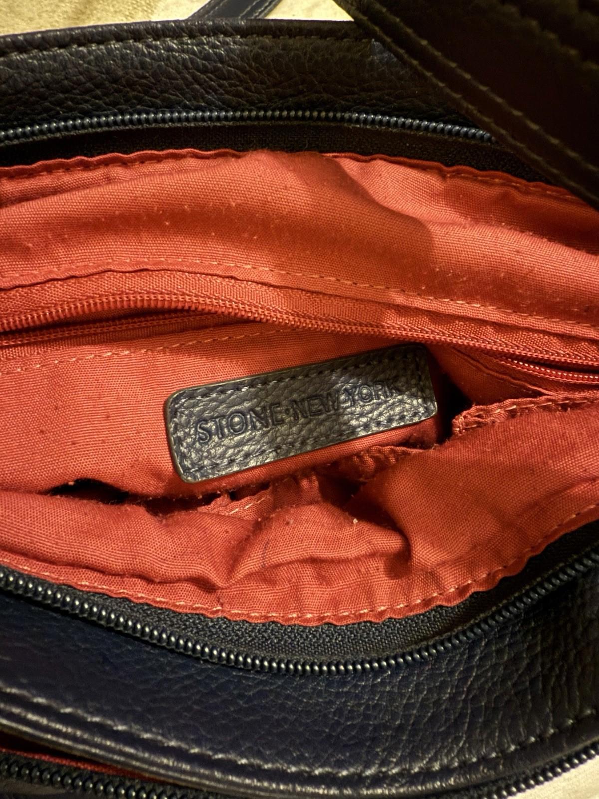 Stone New York Blue Leather Purse Handbag