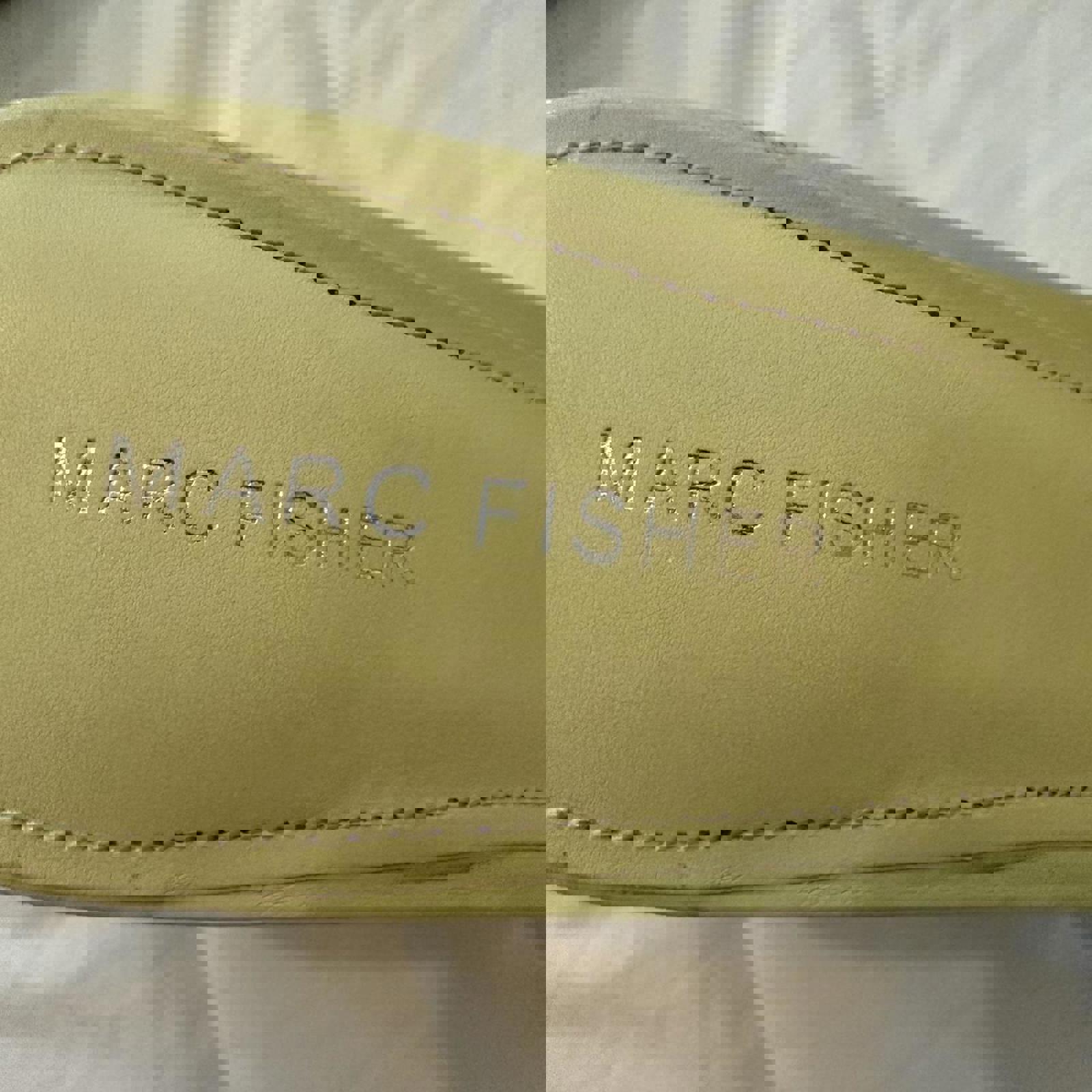 Marc Fisher Yellow Block Heel Sandals with Studded Strap