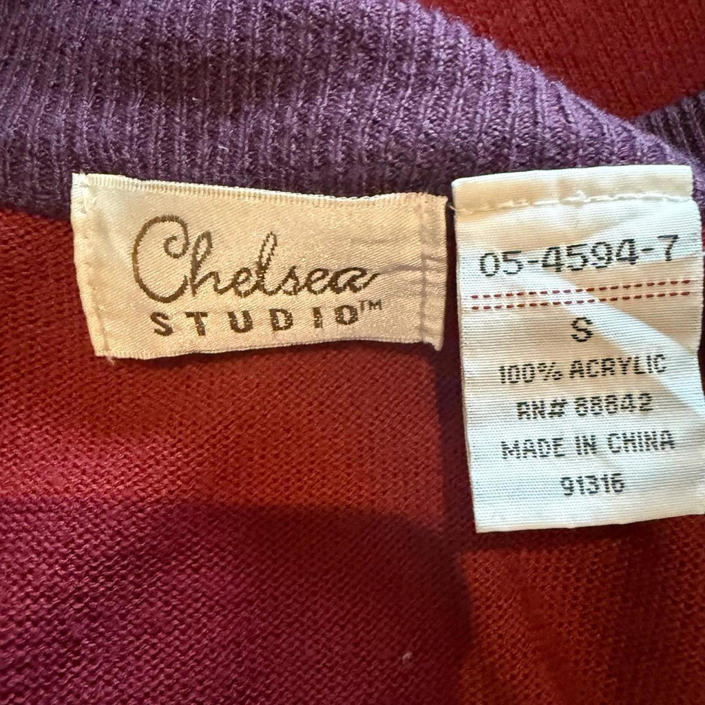 Chelsea Studio Vintage Orange and Brown Long Sleeve Dress with Bell Sleeves