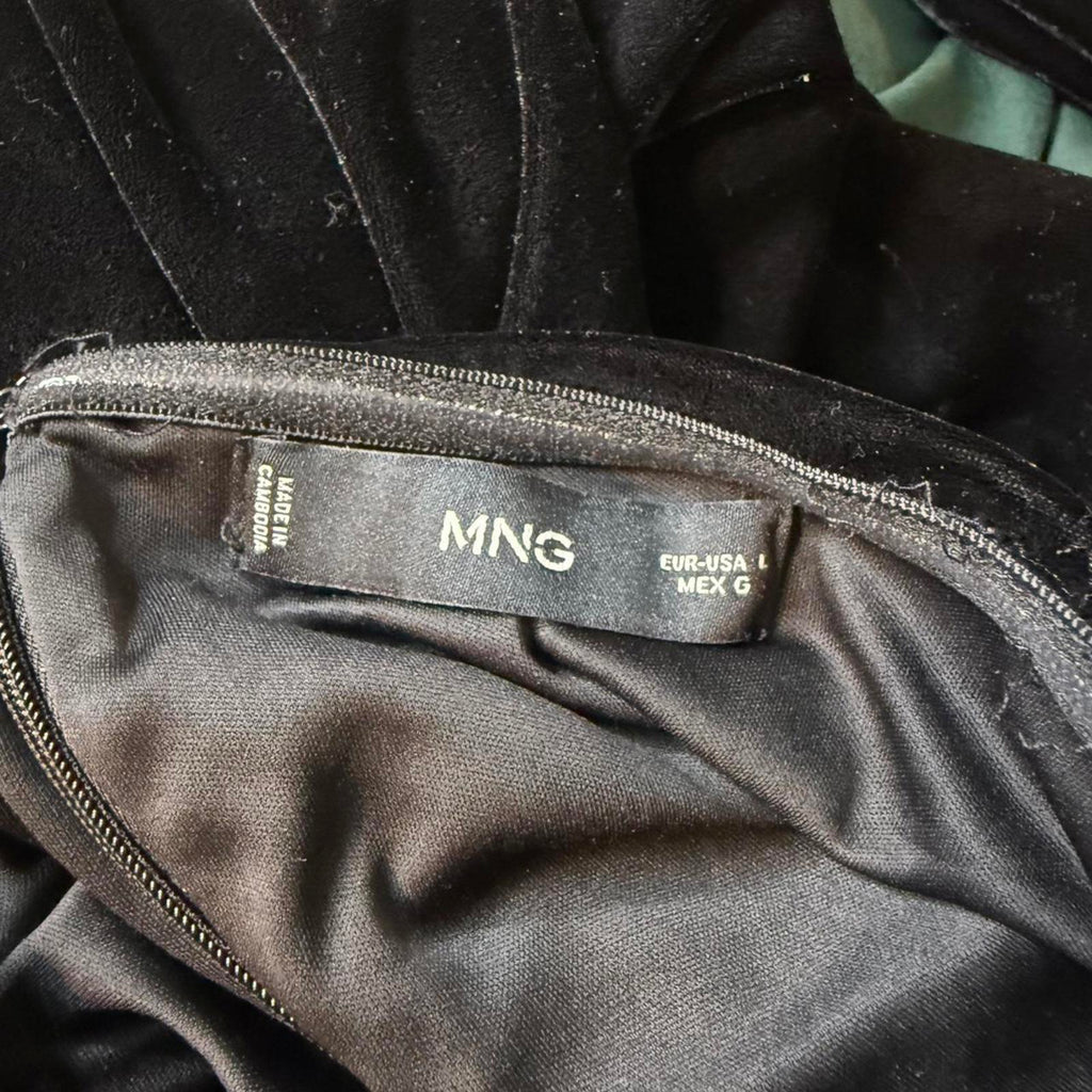 Mango Black Velvet Jumpsuit Size L