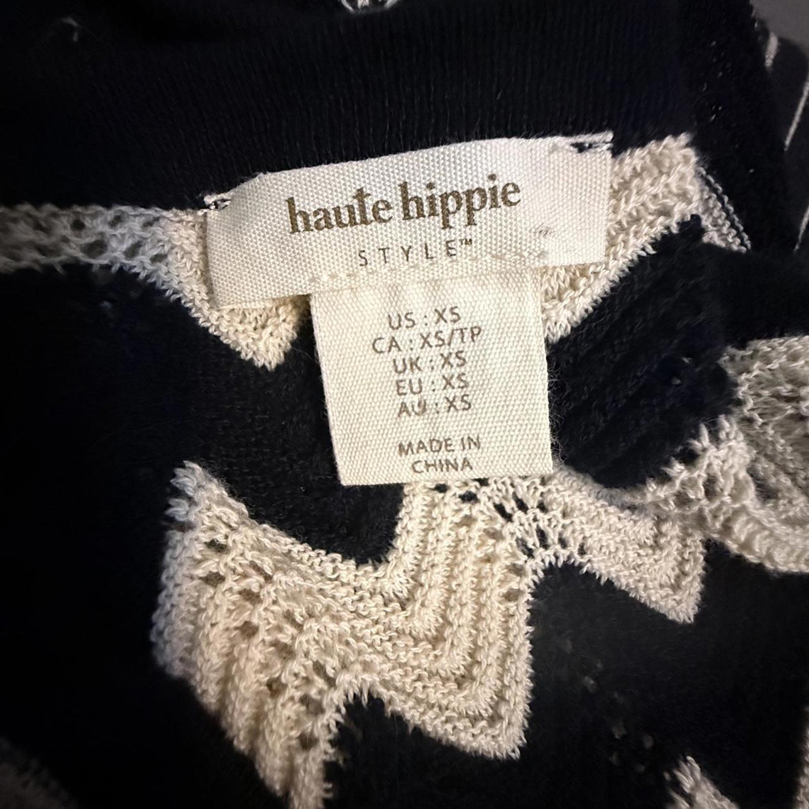 Haute Hippie Black and White Chevron Knit Dress Size XS