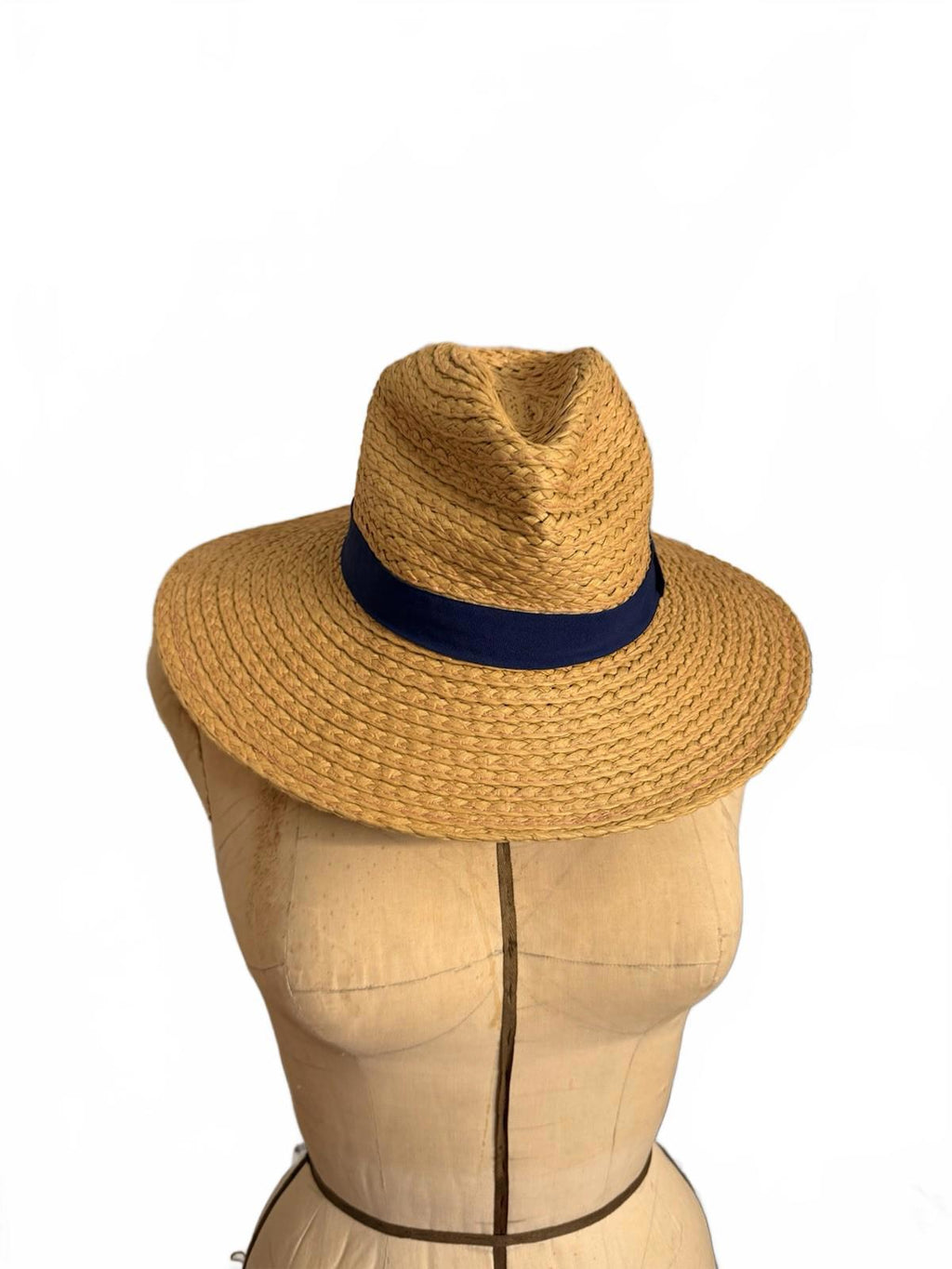 Marcus Adler Handmade Straw Hat With Blue Band