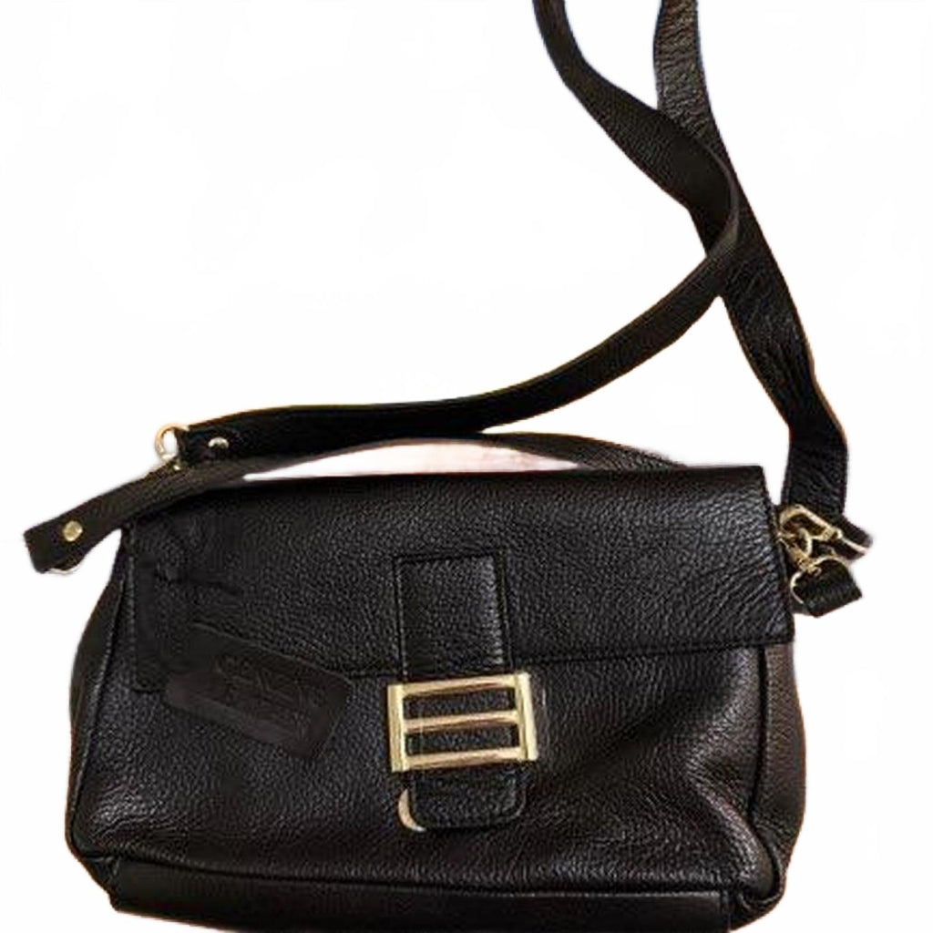 Divina Firenze Black Leather Crossbody Bag