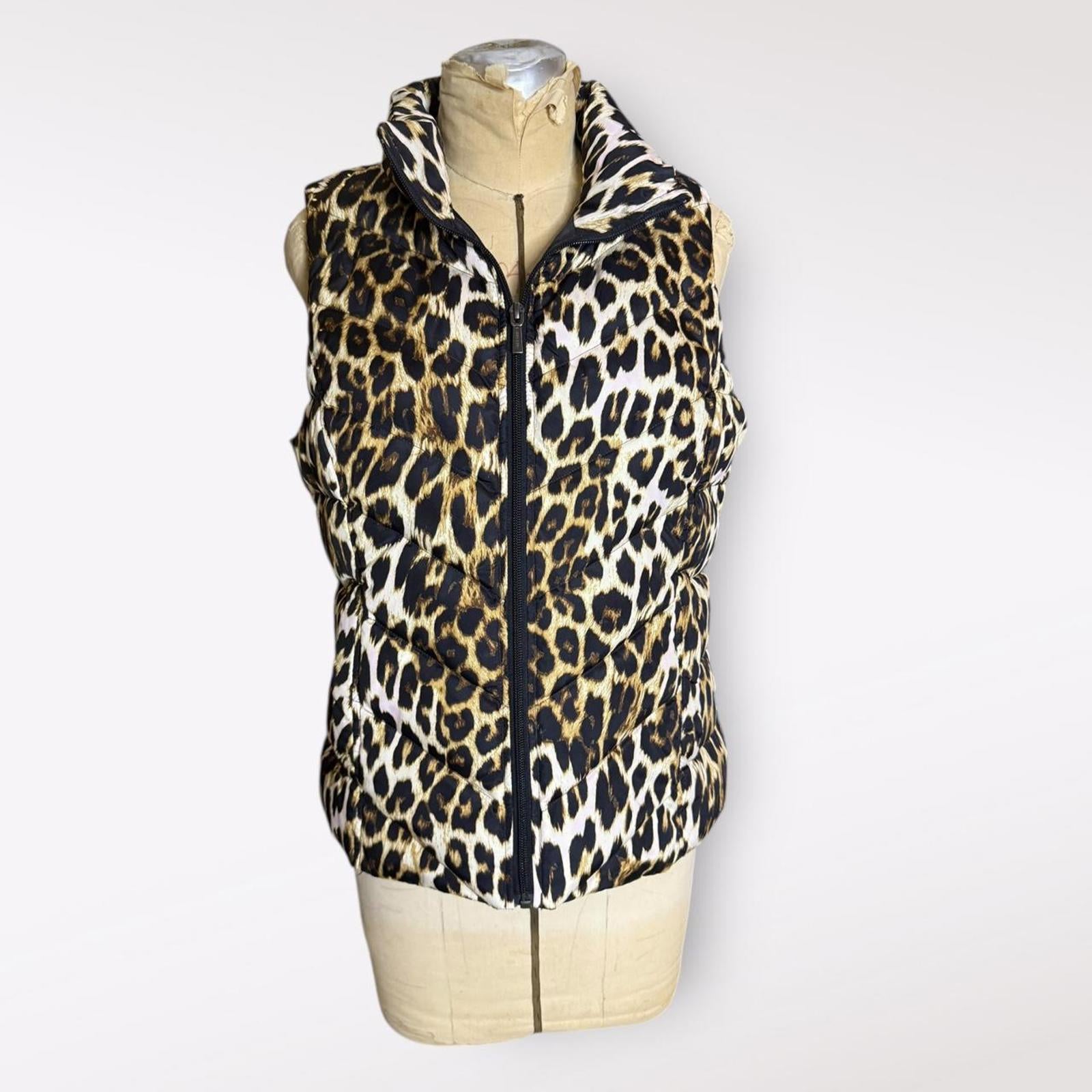 Lands' End Women's Leopard Print Puffer Vest