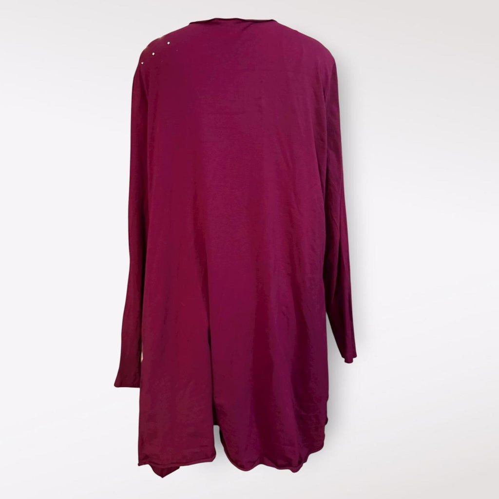Frank Walder Magenta Long Sleeve Cardigan