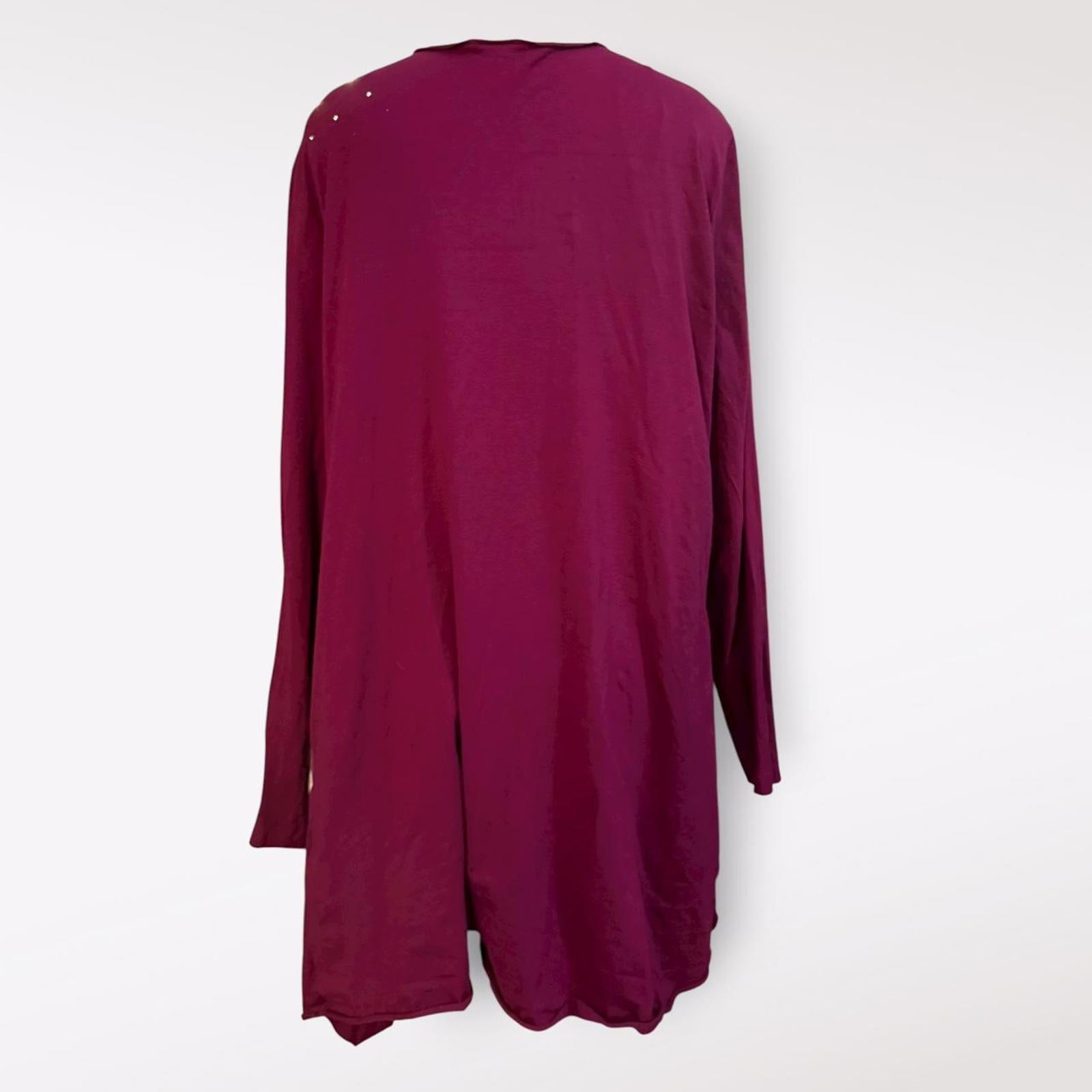 Frank Walder Magenta Long Sleeve Cardigan