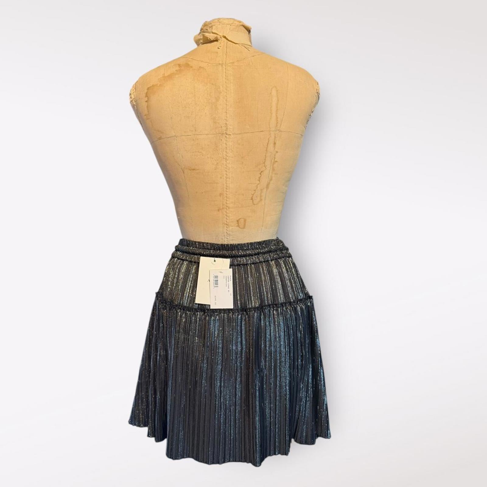A.L.C. Black Carter Lurex Pleated Skirt