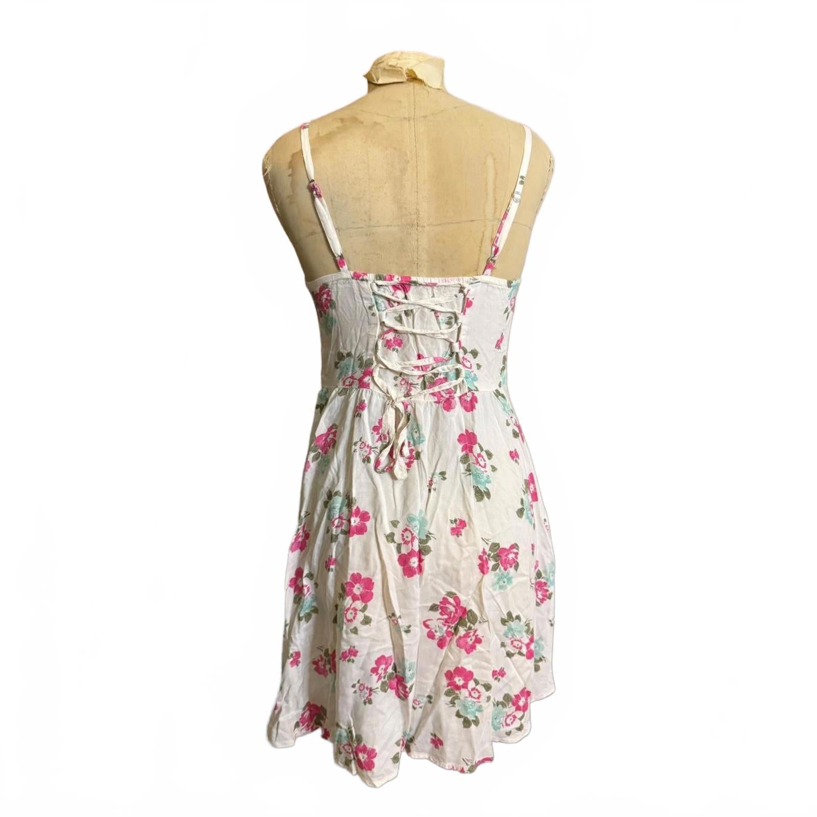 Hollister Co. Floral Dress with Lace Up Back