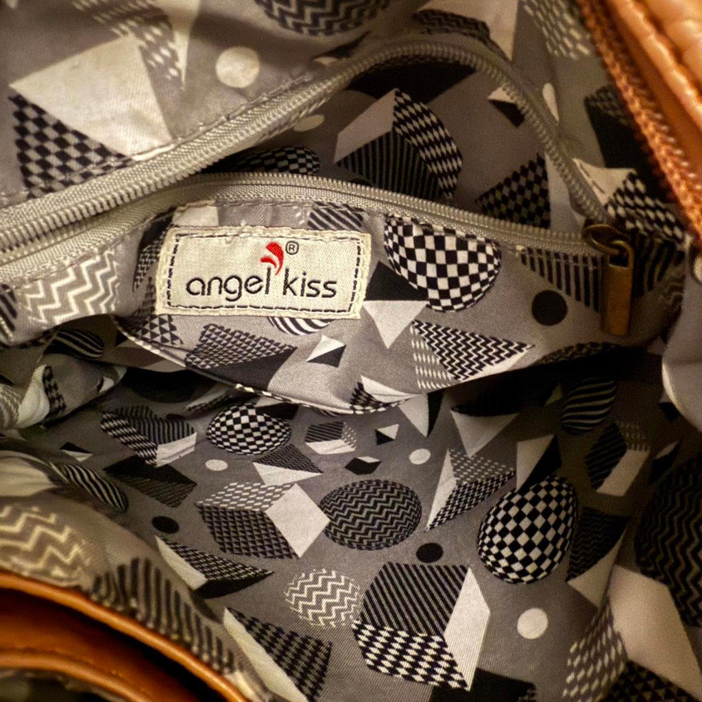 Angel Kiss Tan Leather Crossbody Bag