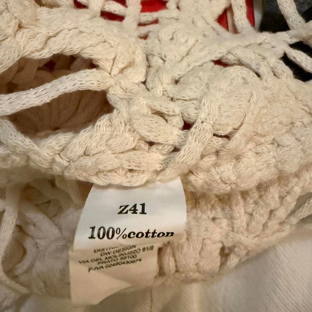 Cream Crochet Cotton Tank Top