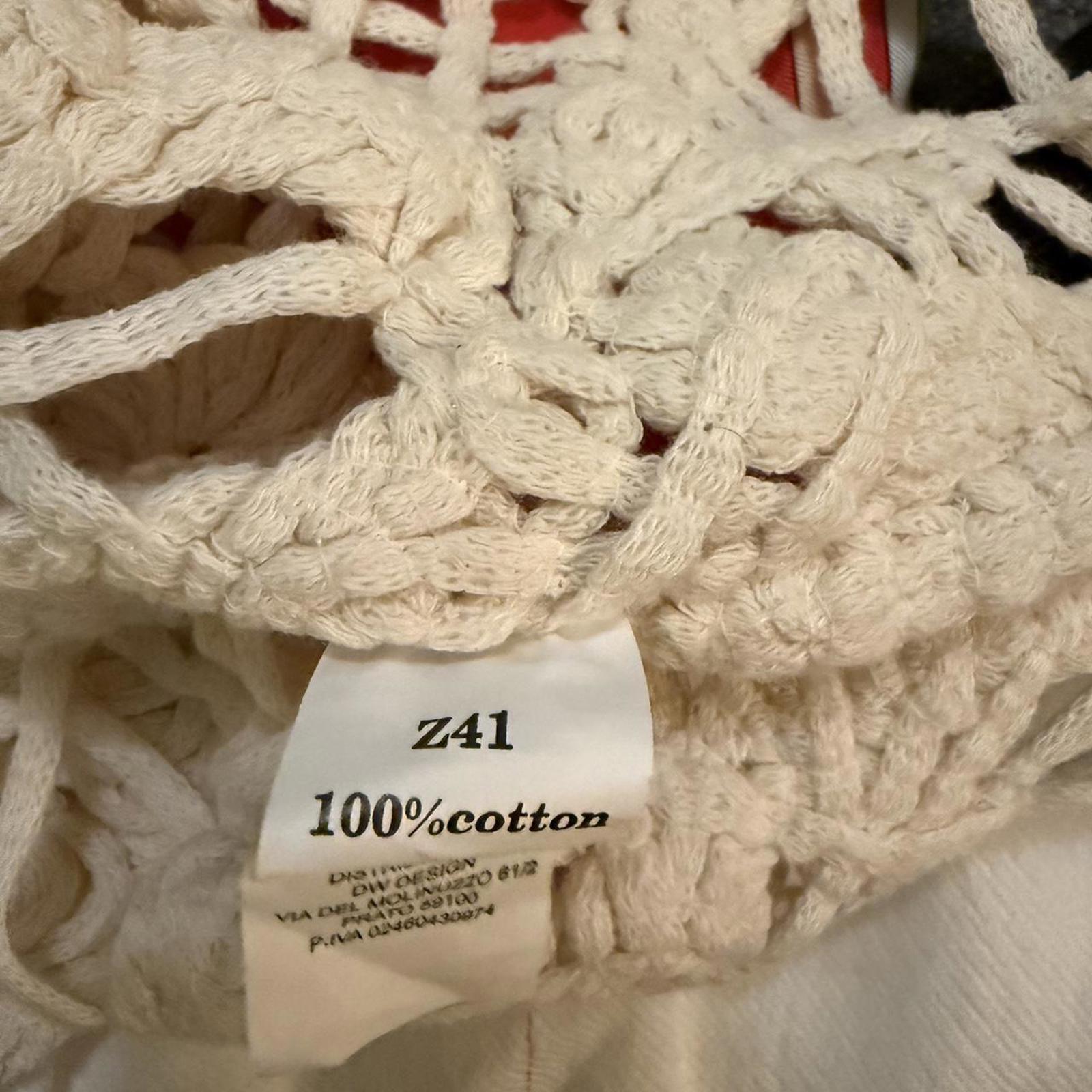 Cream Crochet Cotton Tank Top