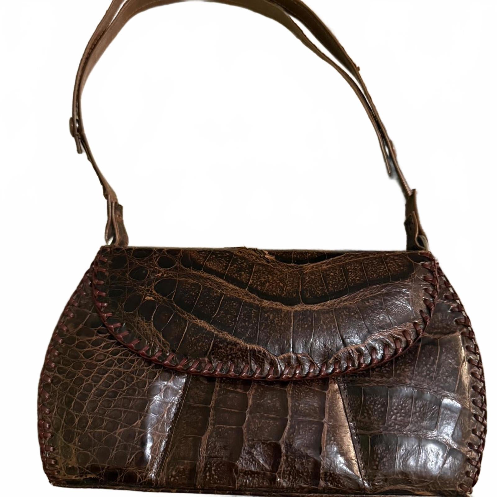 Vintage 1950s Cuban Alligator Bag