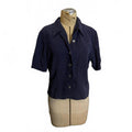 Sheri Martin New York Navy Blue Shirt with Open Back
