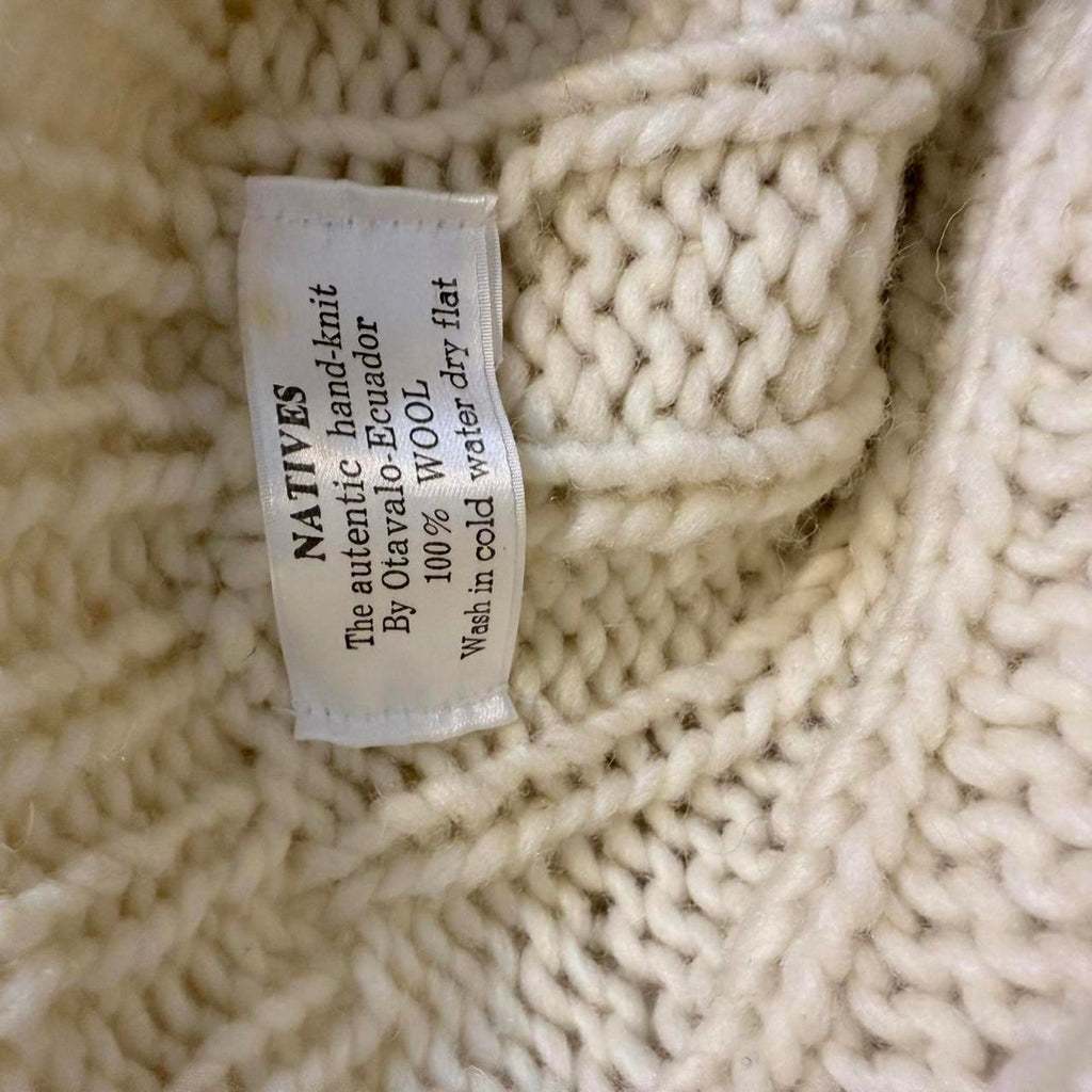 Natives by Otavalo Ecuador Cream Wool Cardigan Sweater