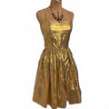Express Vintage Gold Metallic Dress