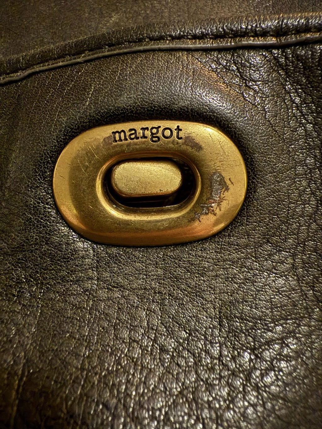 Margot Camille Black Leather Turn Lock Backpack