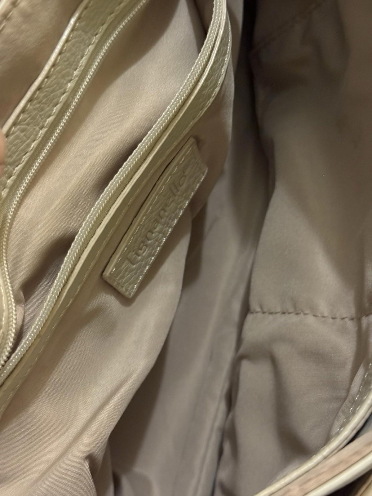 Tignanello Women's Handbag White Pebbled Leather Adjustable Strap Crossbody Bag