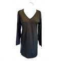 Ghost Black Long Sleeve V-Neck 100% Merino Wool Knit Dress