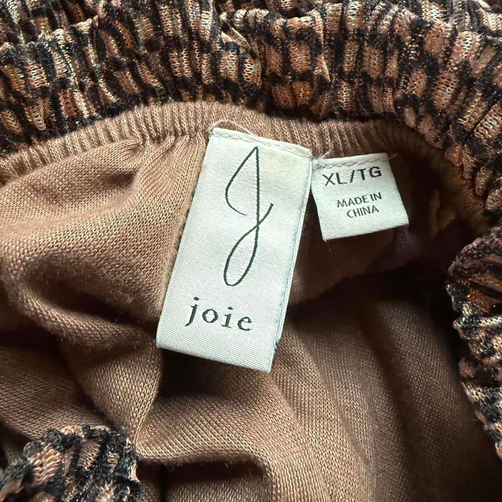 Joie Women's Brown Patterned Long Sleeve Blouse