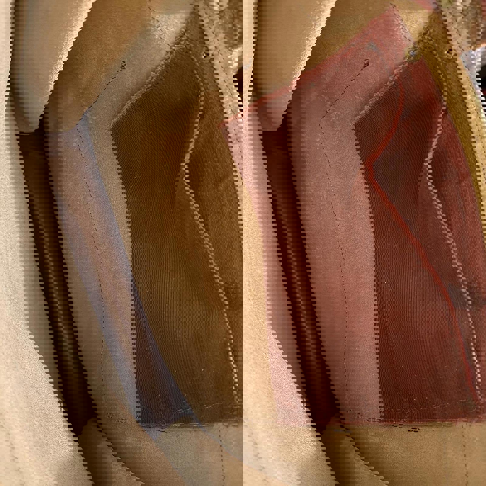 Tan and brown ostrich leather tote bag with a boho touch