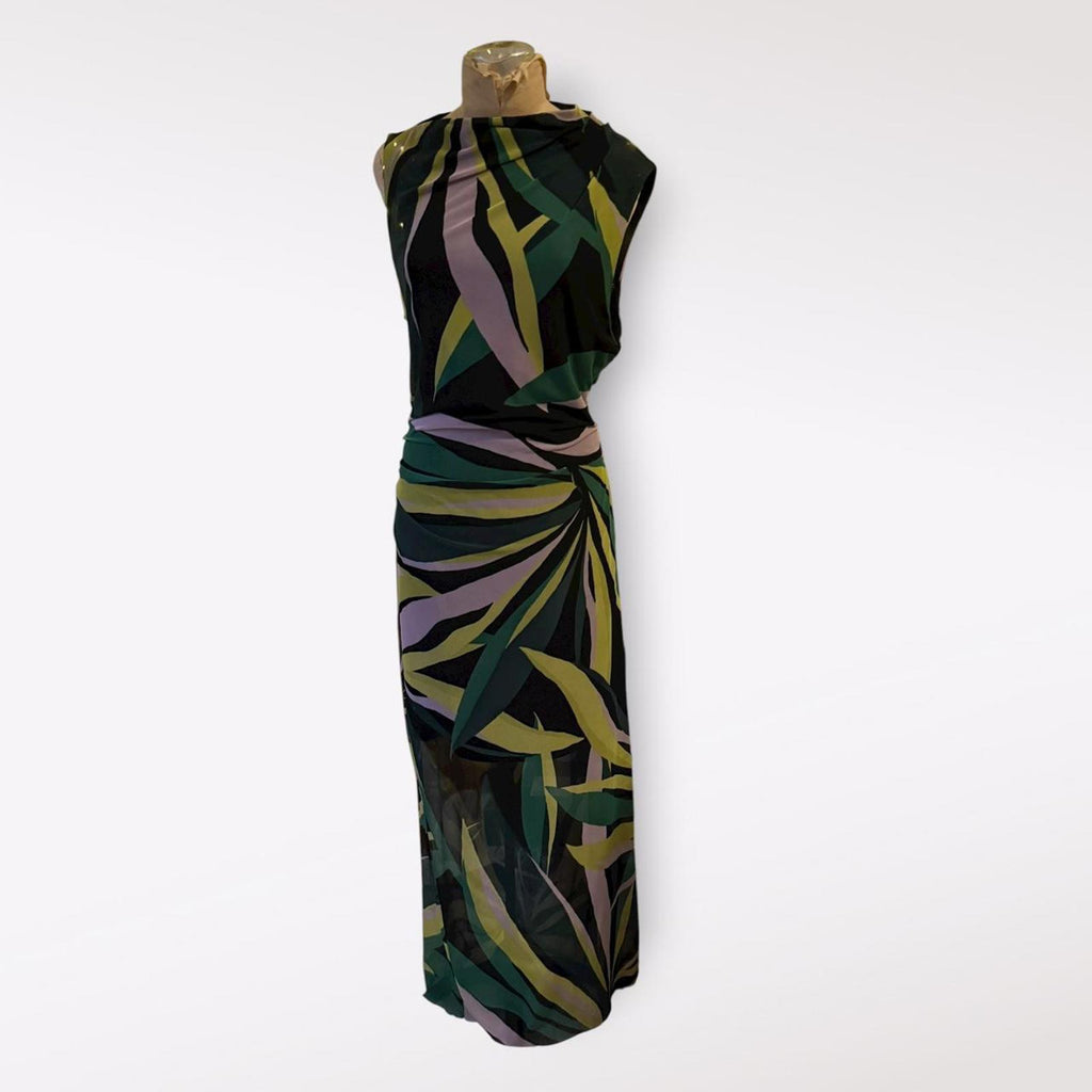 Donna Morgan Black and Purple Maxi Dress