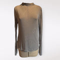 Free People Sheer Silver Studded Mock Turtleneck