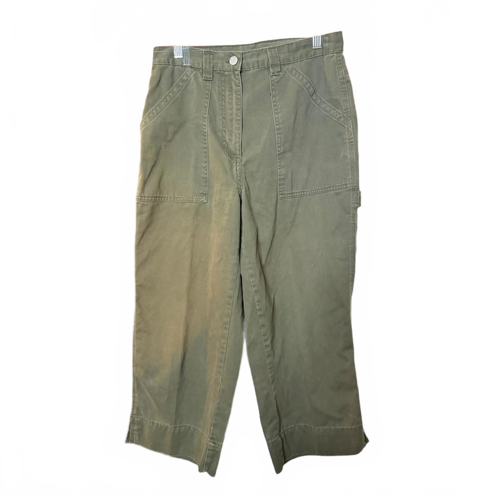 Bill Blass Green Cargo Capri Pants Size 6