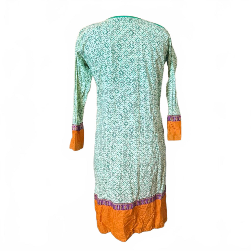 Senorita Green and Orange Cotton Tunic Top Size XS