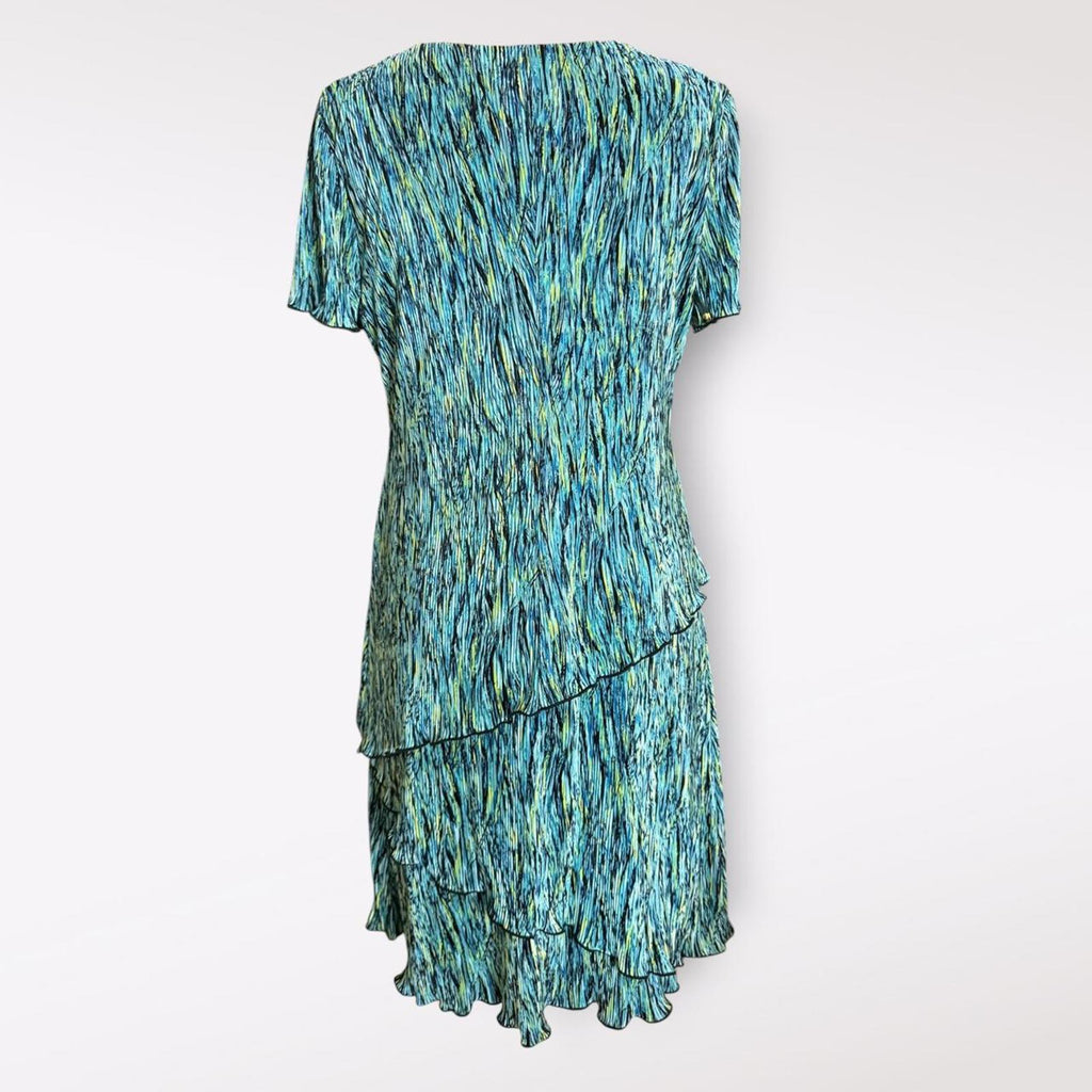 Connected Green and Blue Ruffle Dress