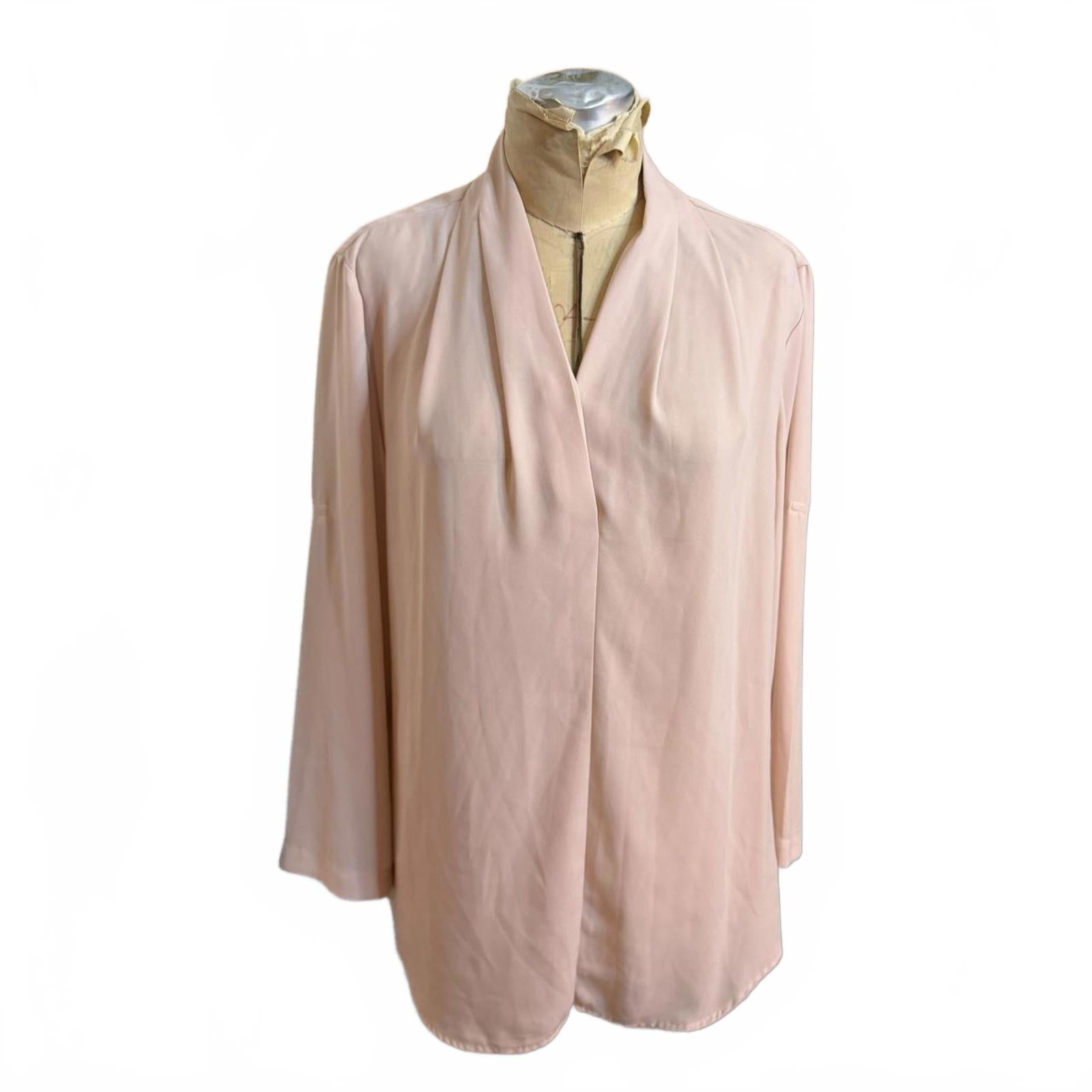 Pink Silk Blouse Size L