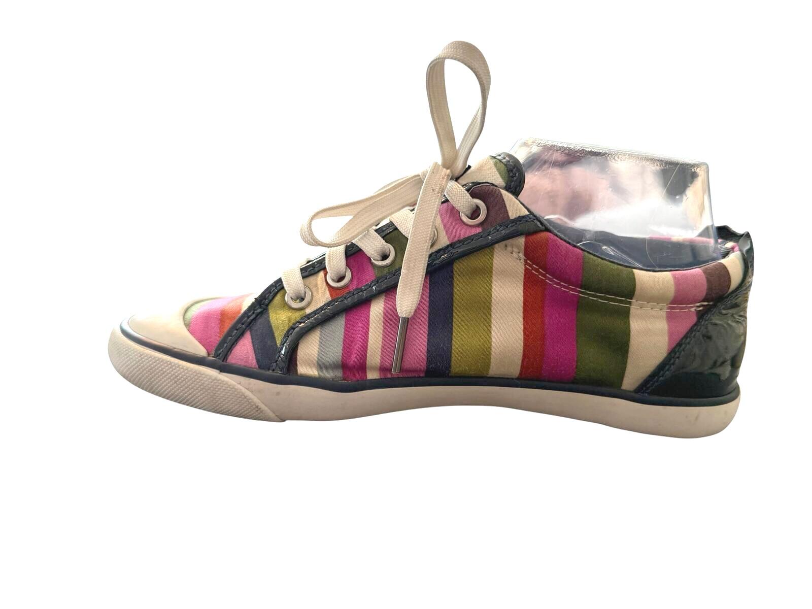 Coach Barrett Striped Leather Low Top Sneakers