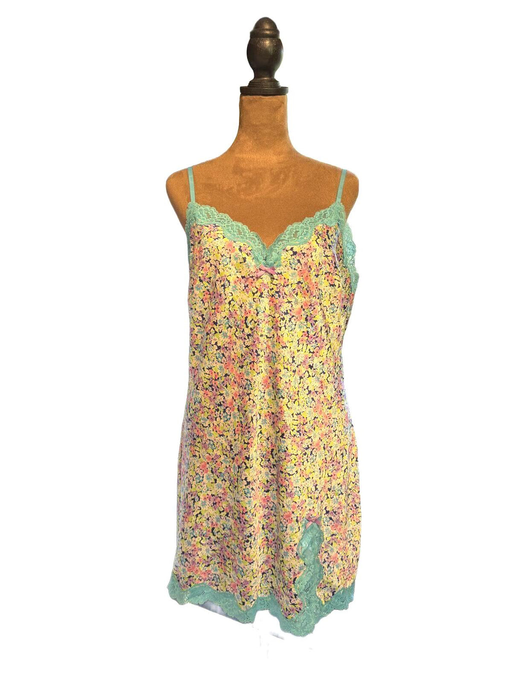 Victoria's Secret Silver Label Floral Lace Trim Chemise Nightgown