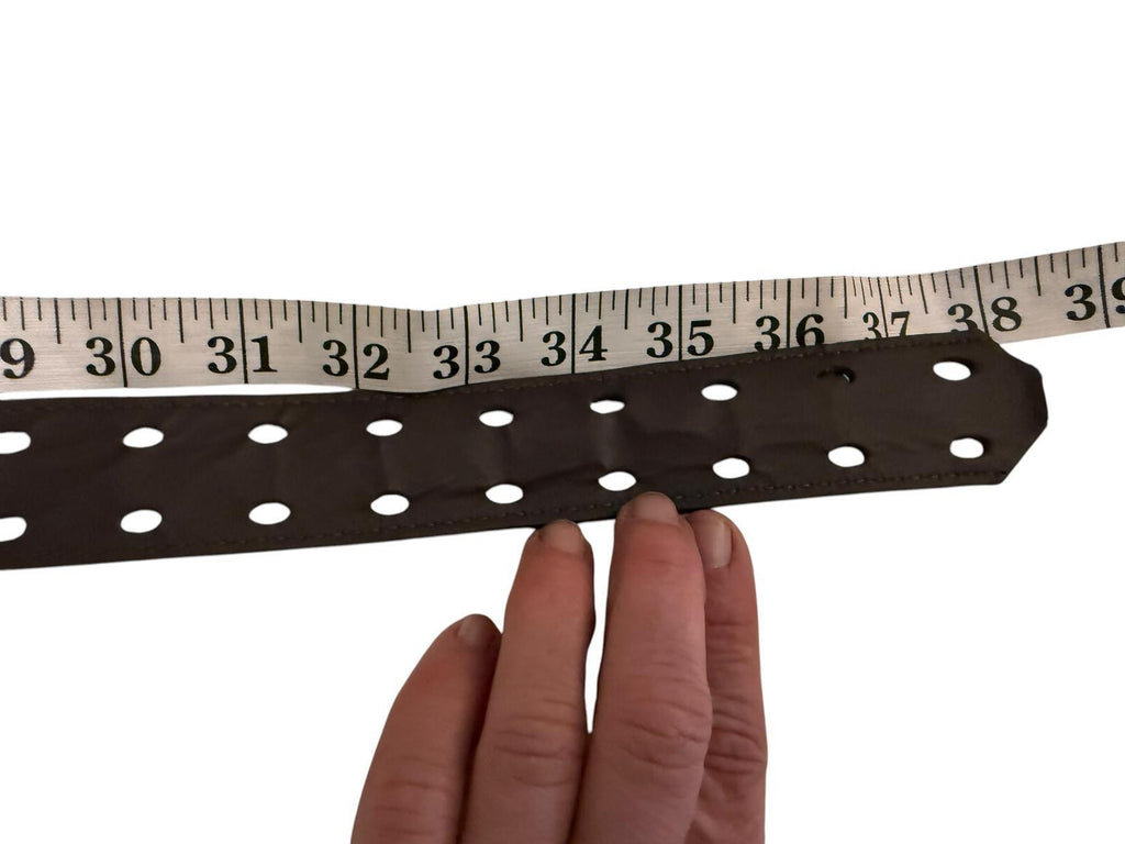 Brown Leather Belt with Double Prong Buckle
