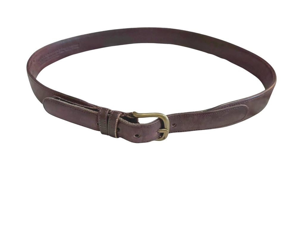 Coach Brown Leather Belt with Brass Buckle