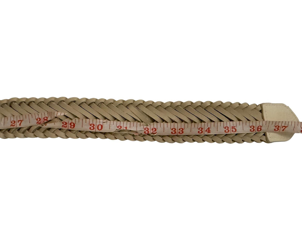 Braided Leather Belt with Silver Buckle