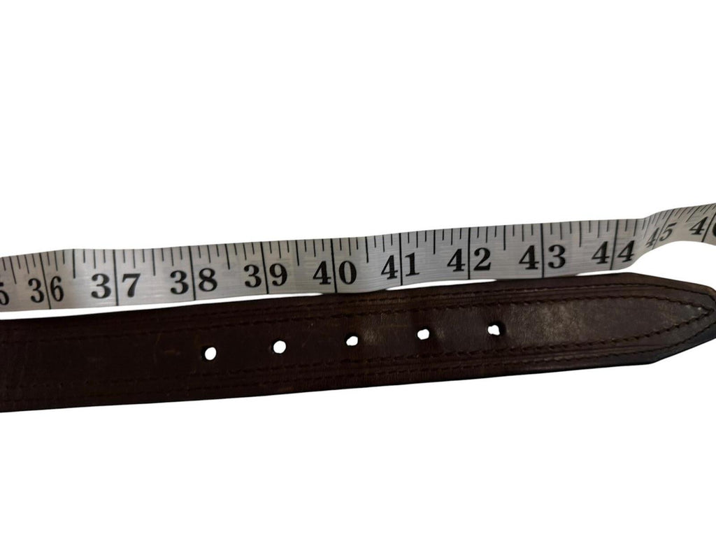 Genuine Leather Brown Belt with Silver Buckle