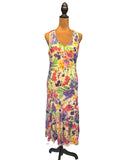Lauren Ralph Lauren Floral Silk Sleeveless V-Neck Midi Dress