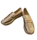 Dolce Vita Metallic Gold Platform Loafers with Perforated Design