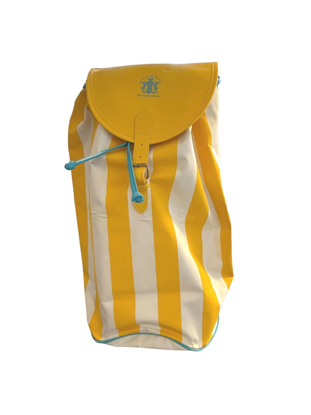Giorgio Beverly Hills Vintage Yellow and White Striped Backpack