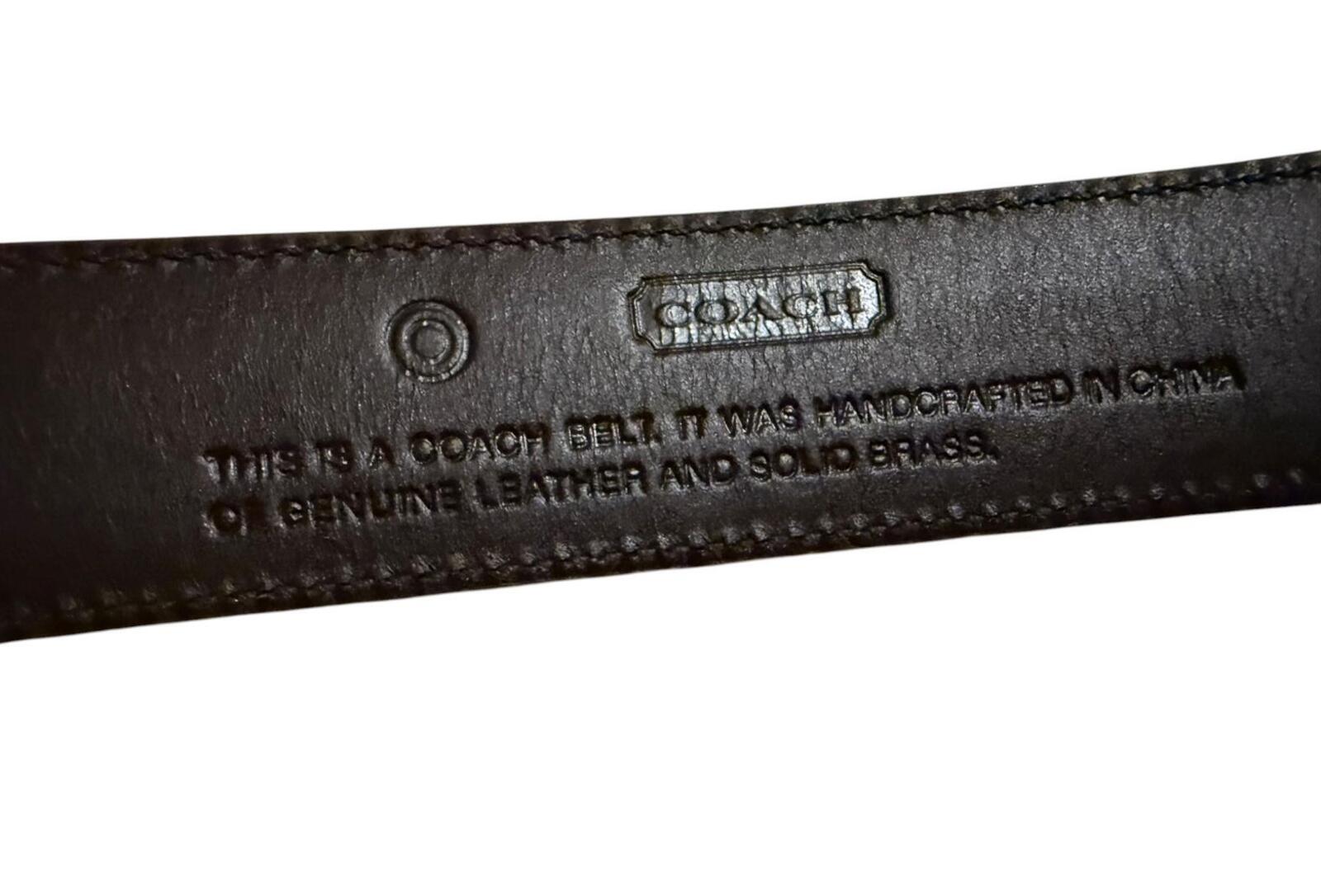 Coach Classic Brown Leather Belt with Gold Buckle