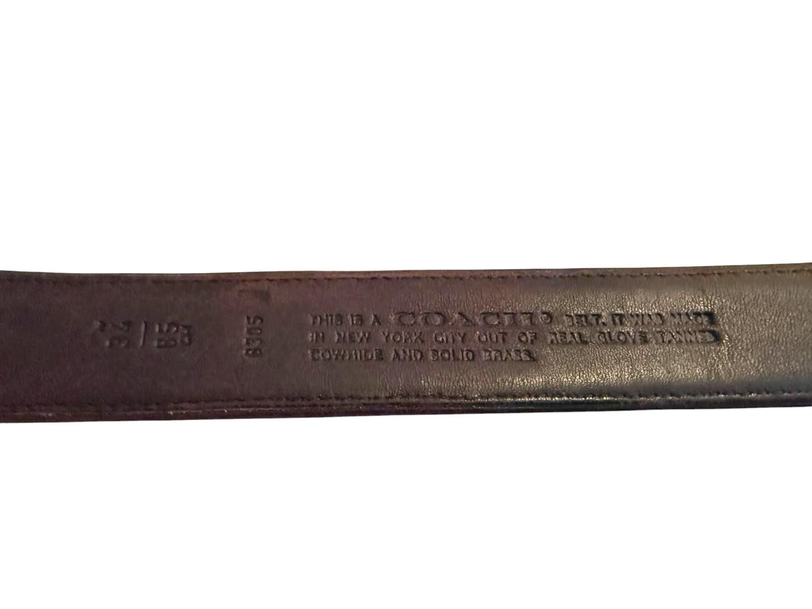 Coach Brown Leather Belt with Brass Buckle