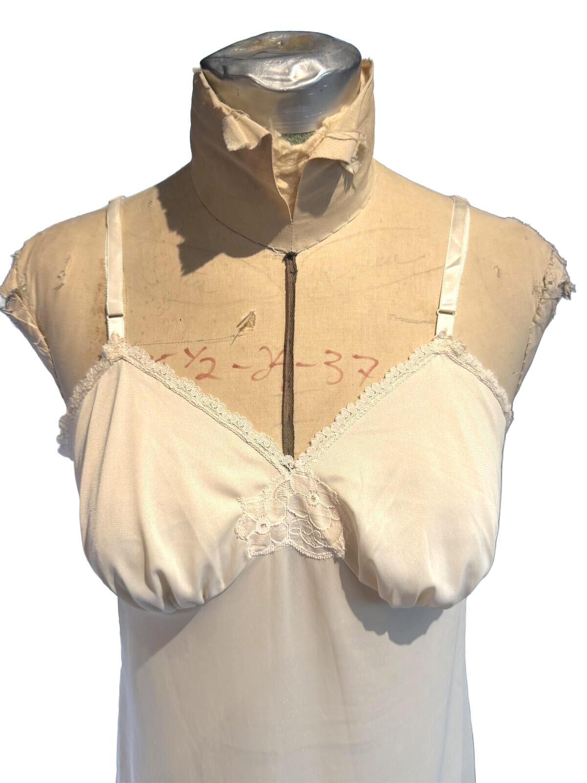 Kayser Vintage Cream Slip Dress with Lace Detail