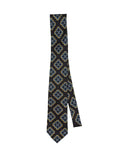 Prada Milano Black and Blue Patterned Silk Tie