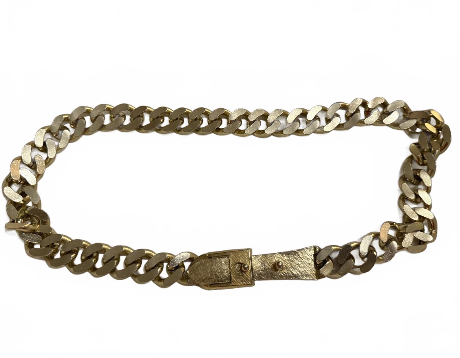 Gold Tone Chain Link Belt with Buckle Closure