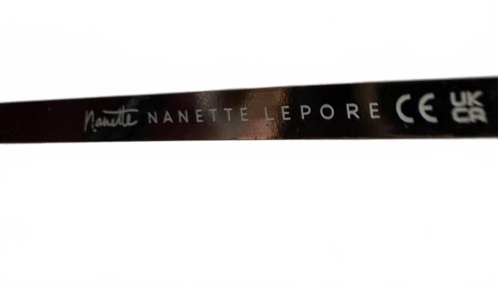 Nanette Lepore Oversized Geometric Black Frame Sunglasses with Gradient Lenses