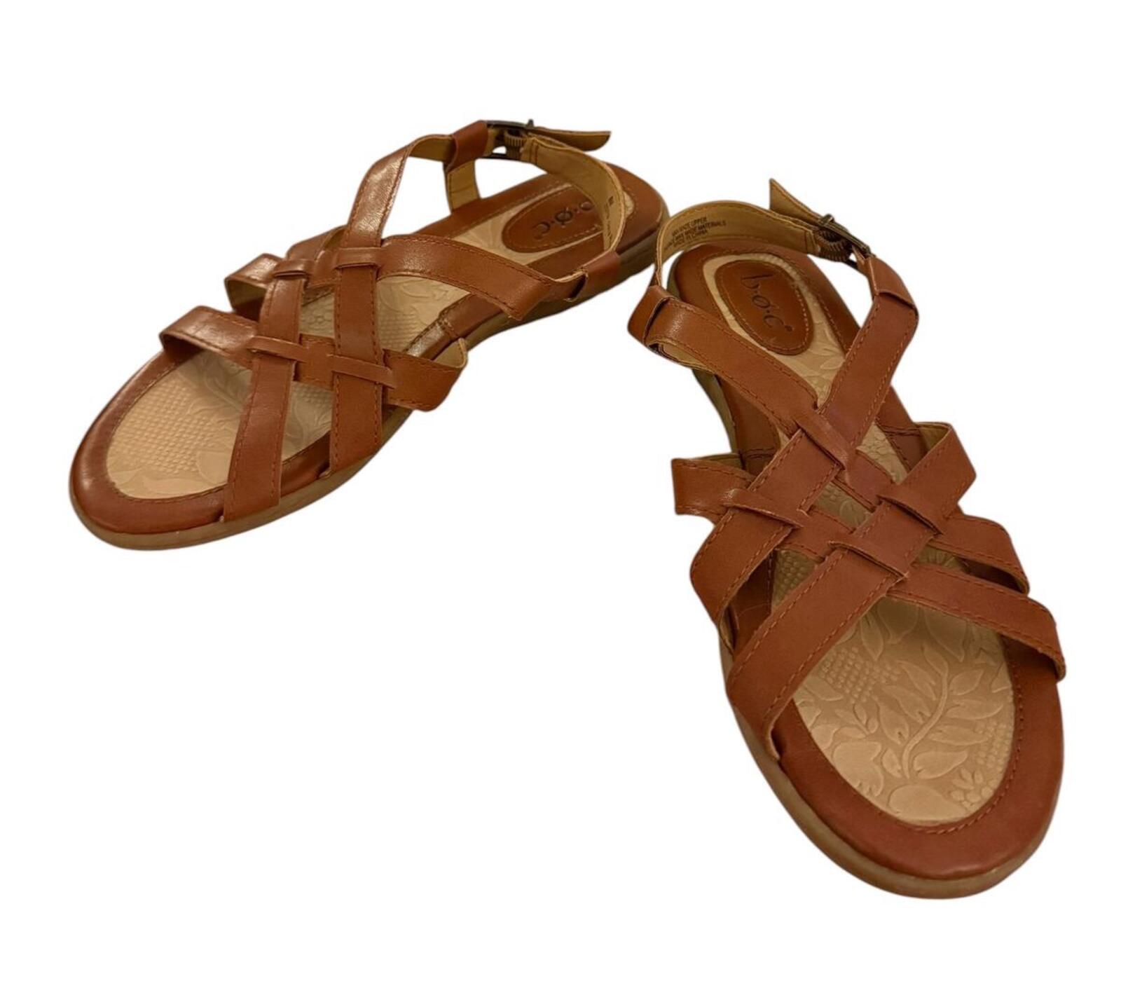 B.O.C. Brown Strappy Flat Sandals