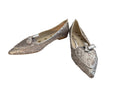 Boden Silver Sequin Pointed Toe Flats with Tassel Detail