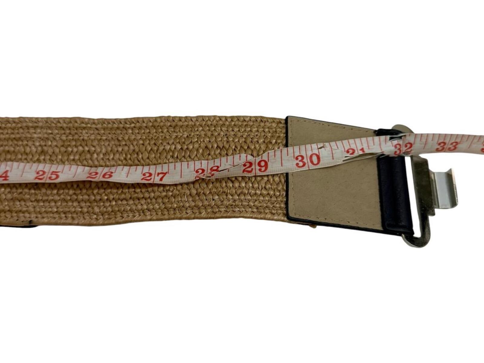 Liz Claiborne Wide Woven Stretch Belt with Black Leather Accents