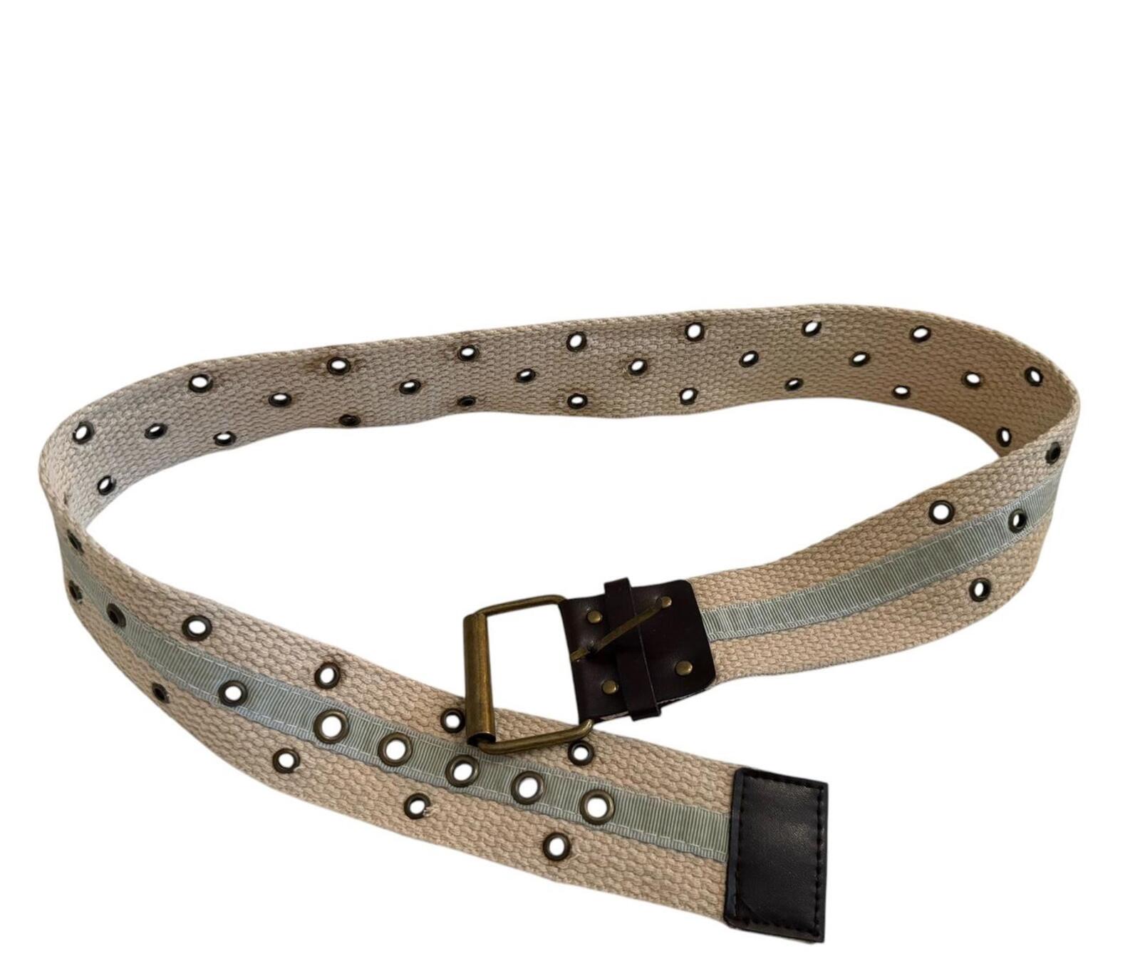 Canvas Belt with Metal Eyelets and Buckle
